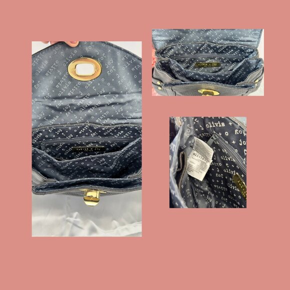 Olivia + Joy Dk Grey Pebbled Satchel ✨ Chic Gold Hardware Convertible Crossbody - Picture 6 of 6